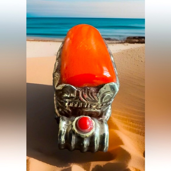 Stunning & Hand Carved Auspicious Floral Pattern Tibetan Coral Pendant 13.34gram - Picture 6 of 8